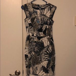 French Connection Palm Leaves Sheath Dress
